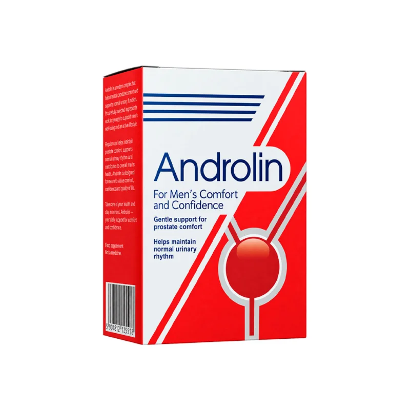 Androlin carton with the composition printed on the side panel