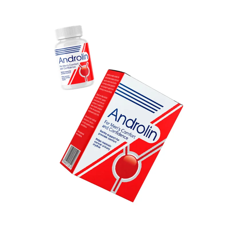 Androlin bottle and carton together, one course pack